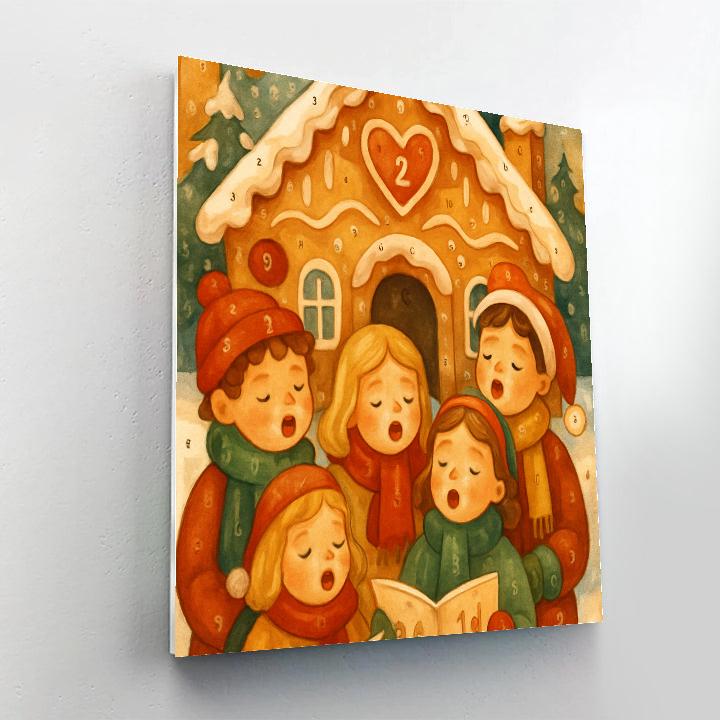 Gingerbread Choir paint by numbers