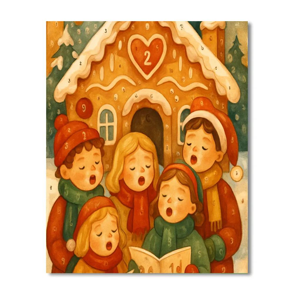 Gingerbread Choir paint by numbers