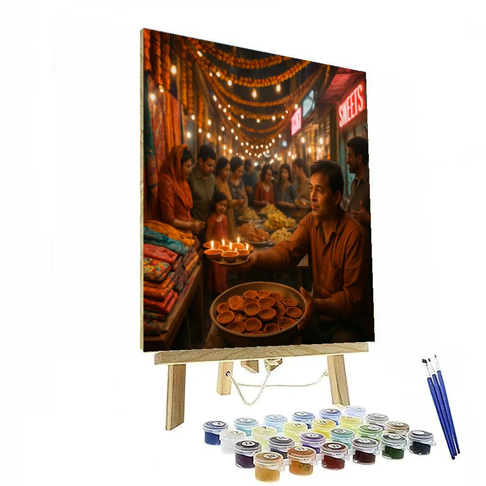 Laneway Diwali Street Market Paint by numbers kits
