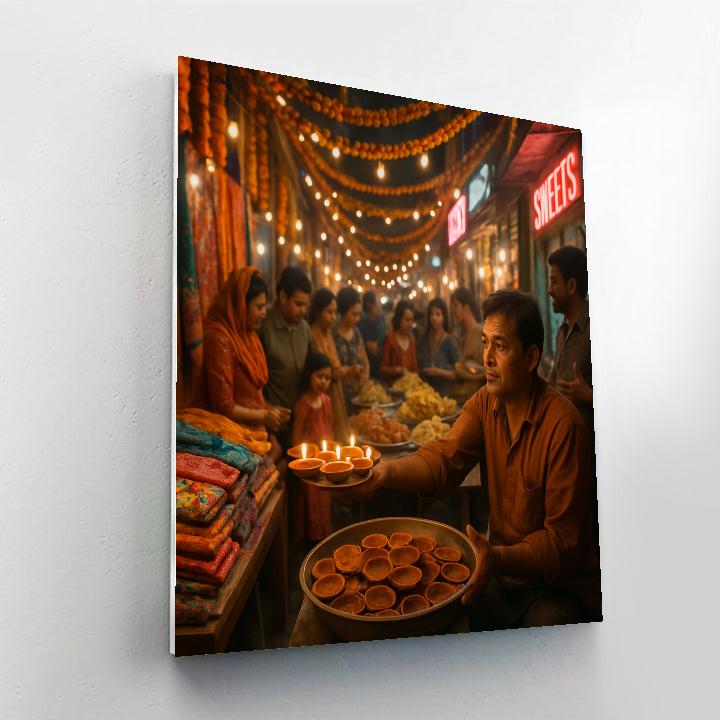 Laneway Diwali Street Market Paint by numbers kits