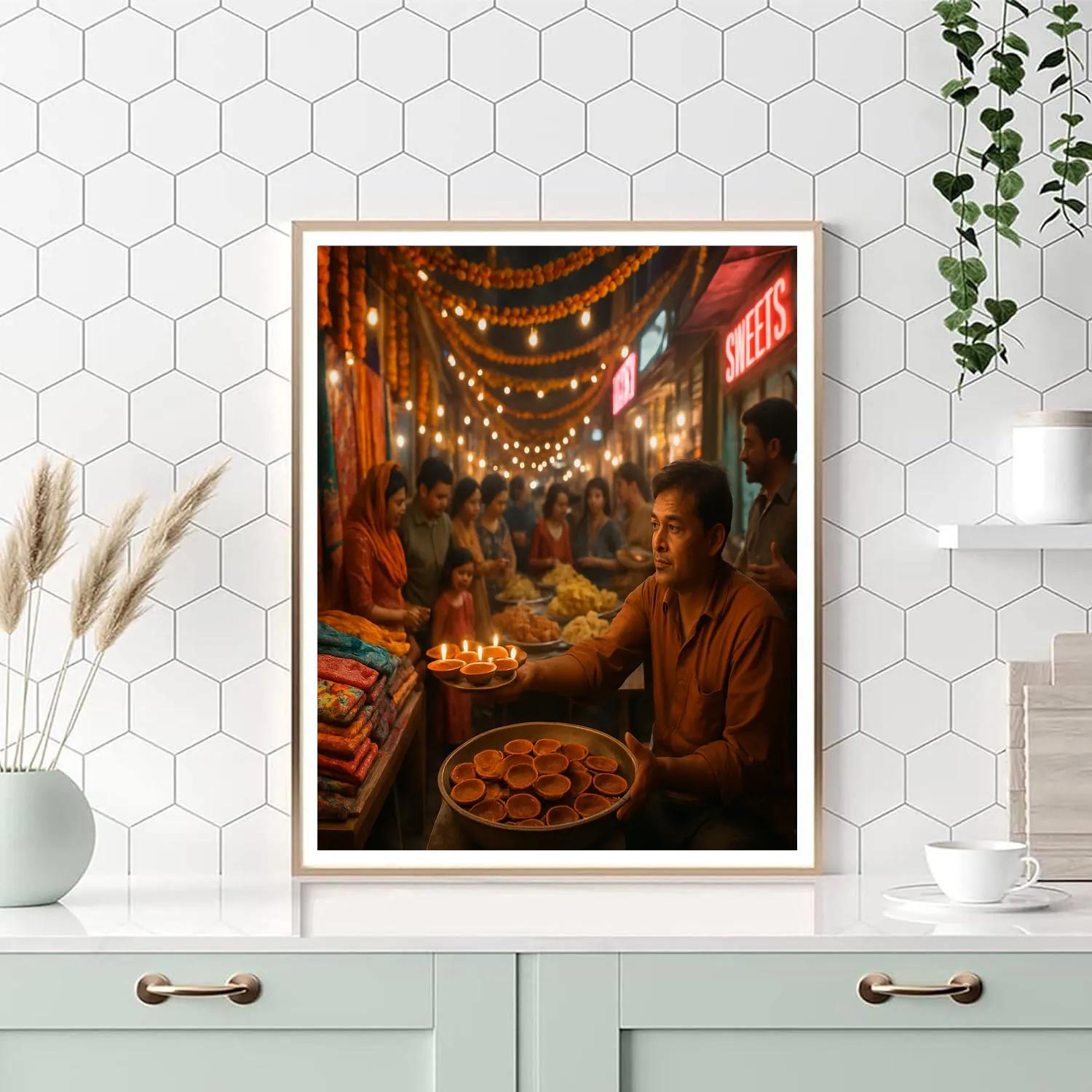 Laneway Diwali Street Market Paint by numbers kits