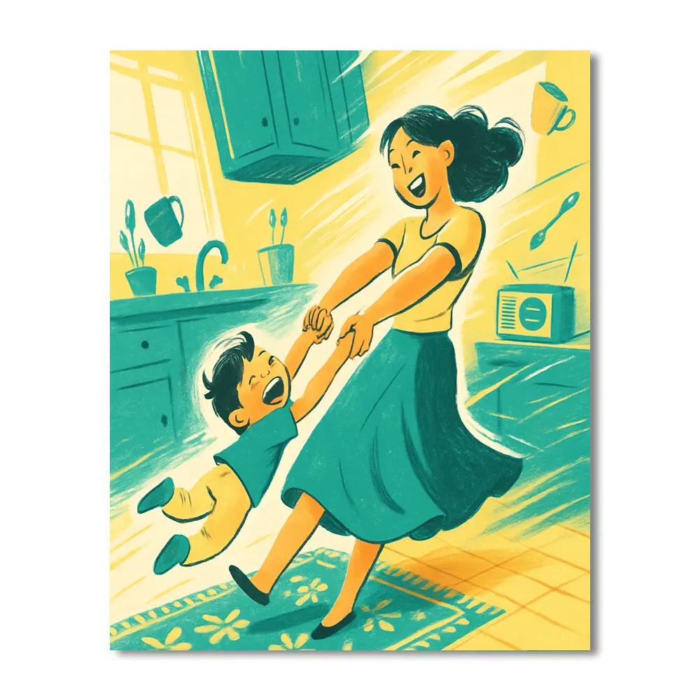 Dance In The Kitchen Morning Ballet paint by color