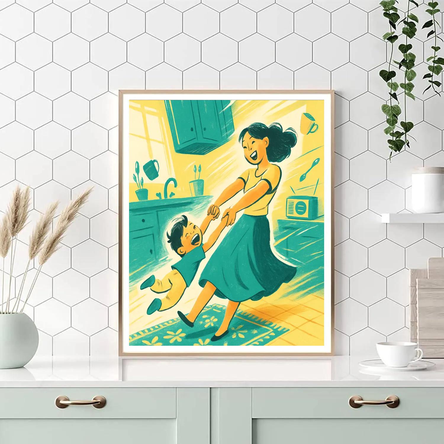 Dance In The Kitchen Morning Ballet paint by color