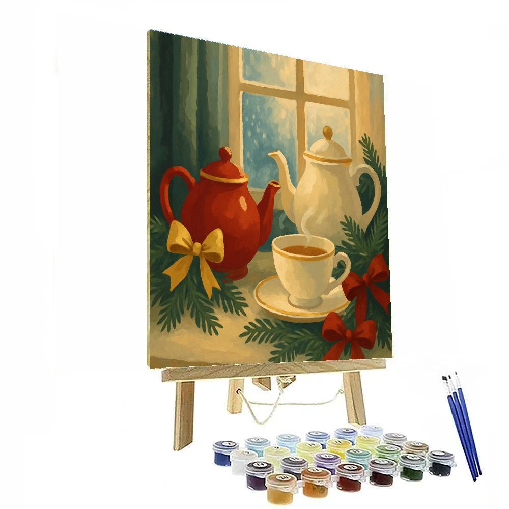 Midwinter Tea Circle paint by number