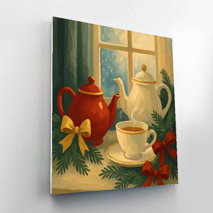 Midwinter Tea Circle paint by number