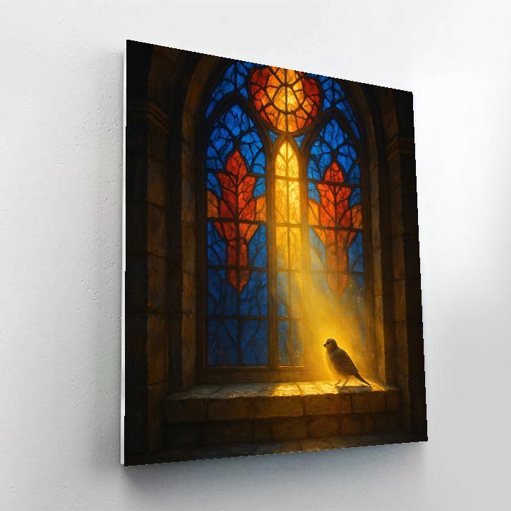 Stained Glass Sunrise Cathedral Window Numbered painting kits