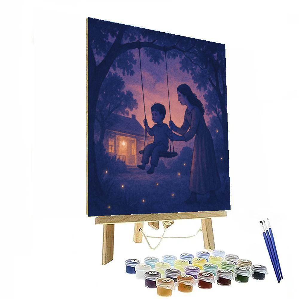 Swing At Dusk Backyard Lullaby paint by numbers