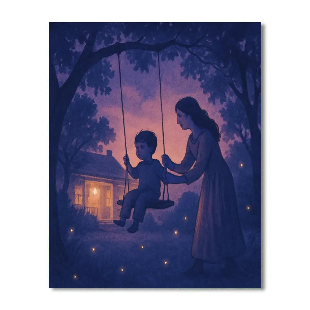 Swing At Dusk Backyard Lullaby paint by numbers