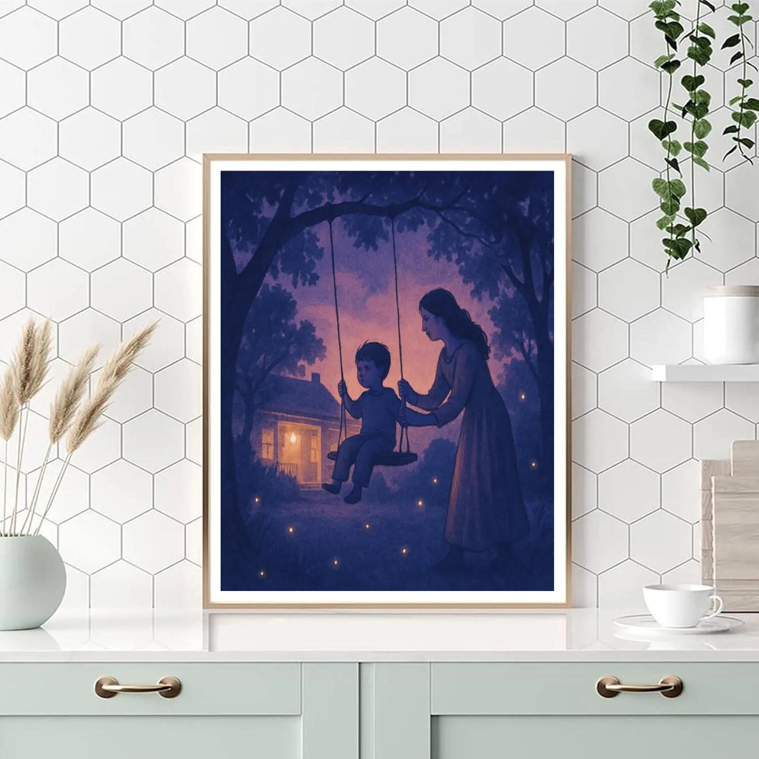 Swing At Dusk Backyard Lullaby paint by numbers