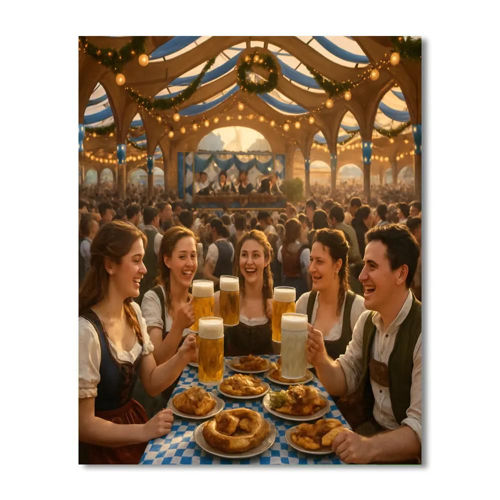 Oktoberfest Gathering In Munich Paint by numbers kits
