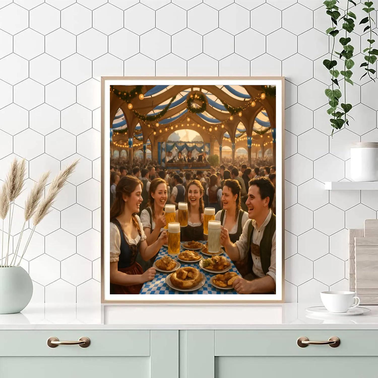 Oktoberfest Gathering In Munich Paint by numbers kits