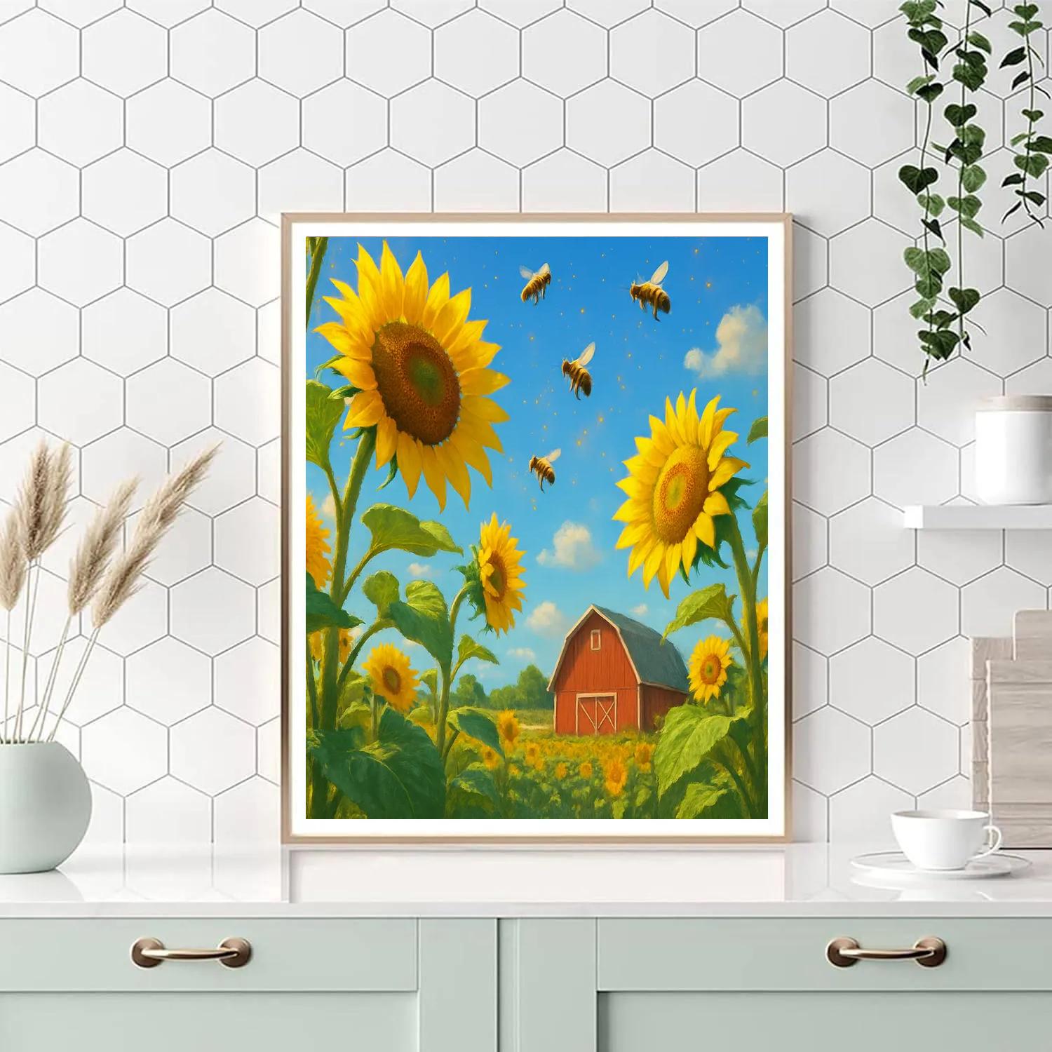Sunflower Noon Over Barn Ridge DIY paint by numbers