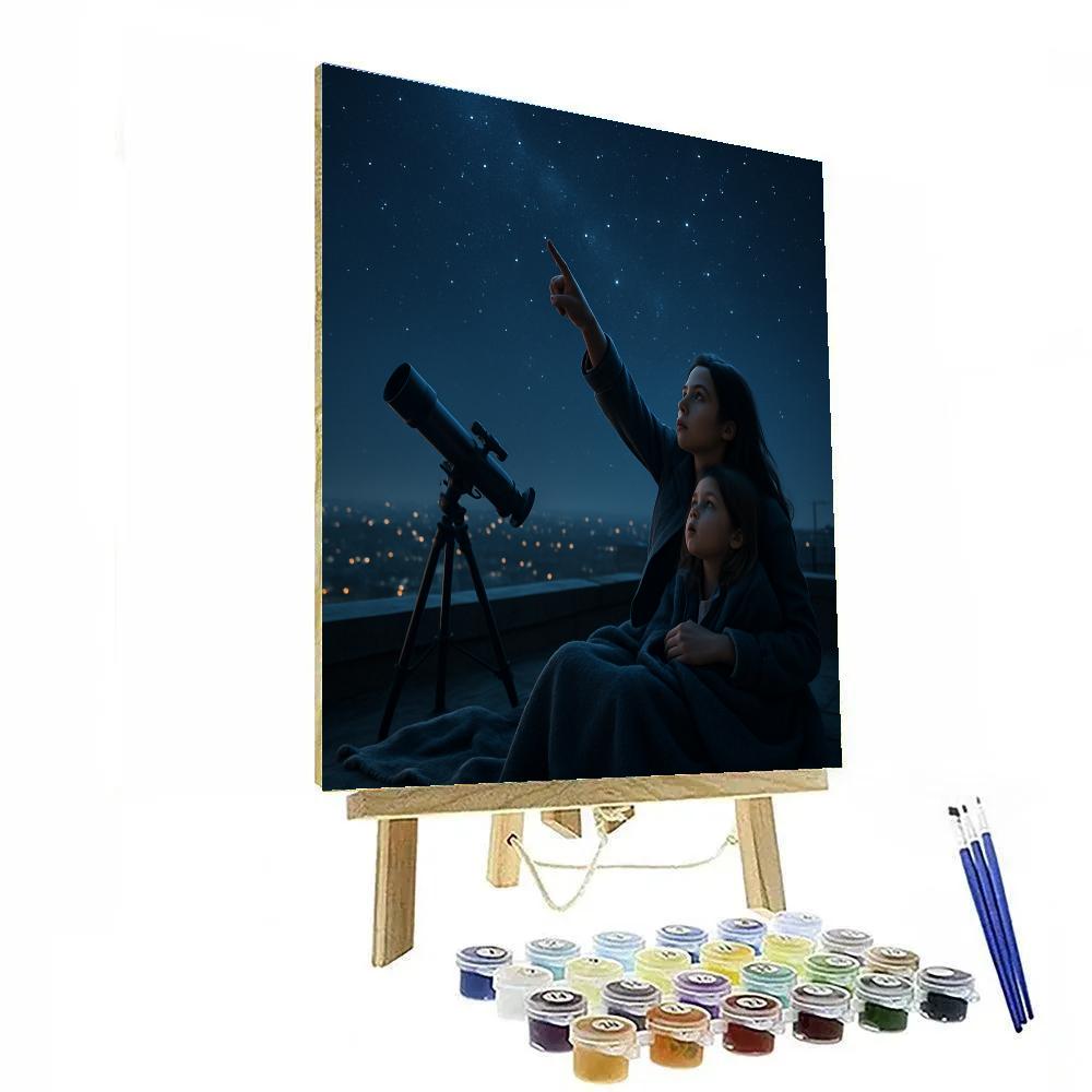 City Rooftop Stargazing Duo paint by numbers