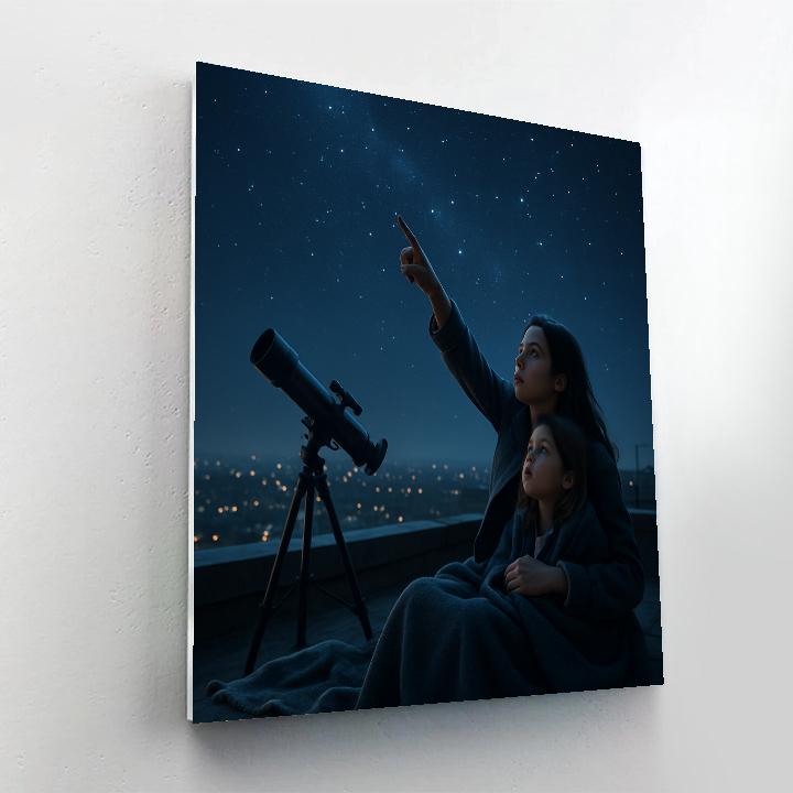 City Rooftop Stargazing Duo paint by numbers