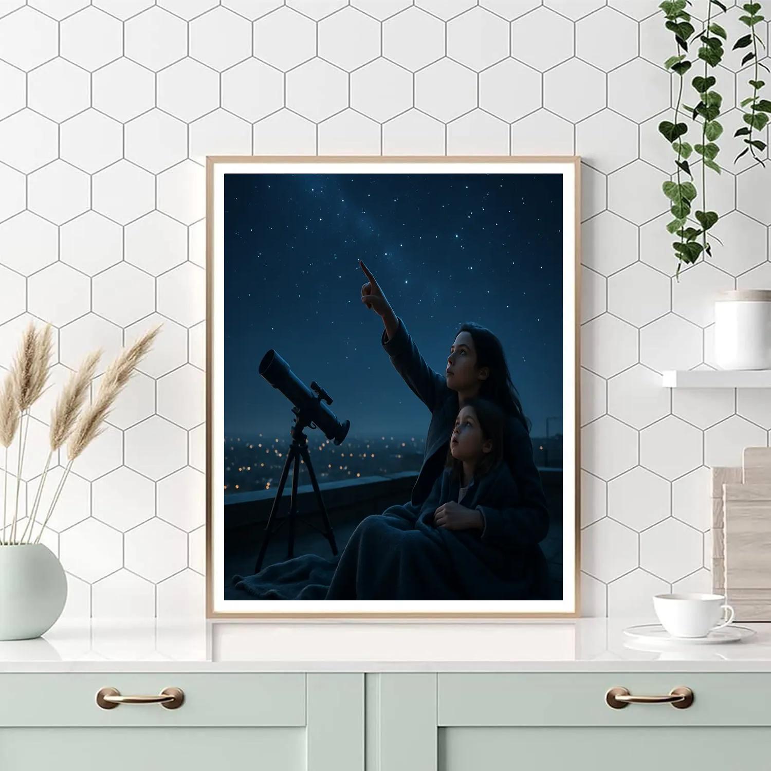 City Rooftop Stargazing Duo paint by numbers