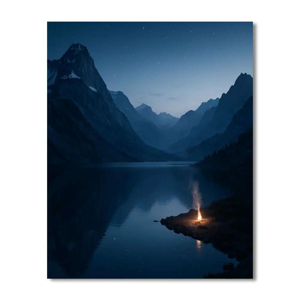 Mountain Echoes At Blue Hour Paint by numbers art