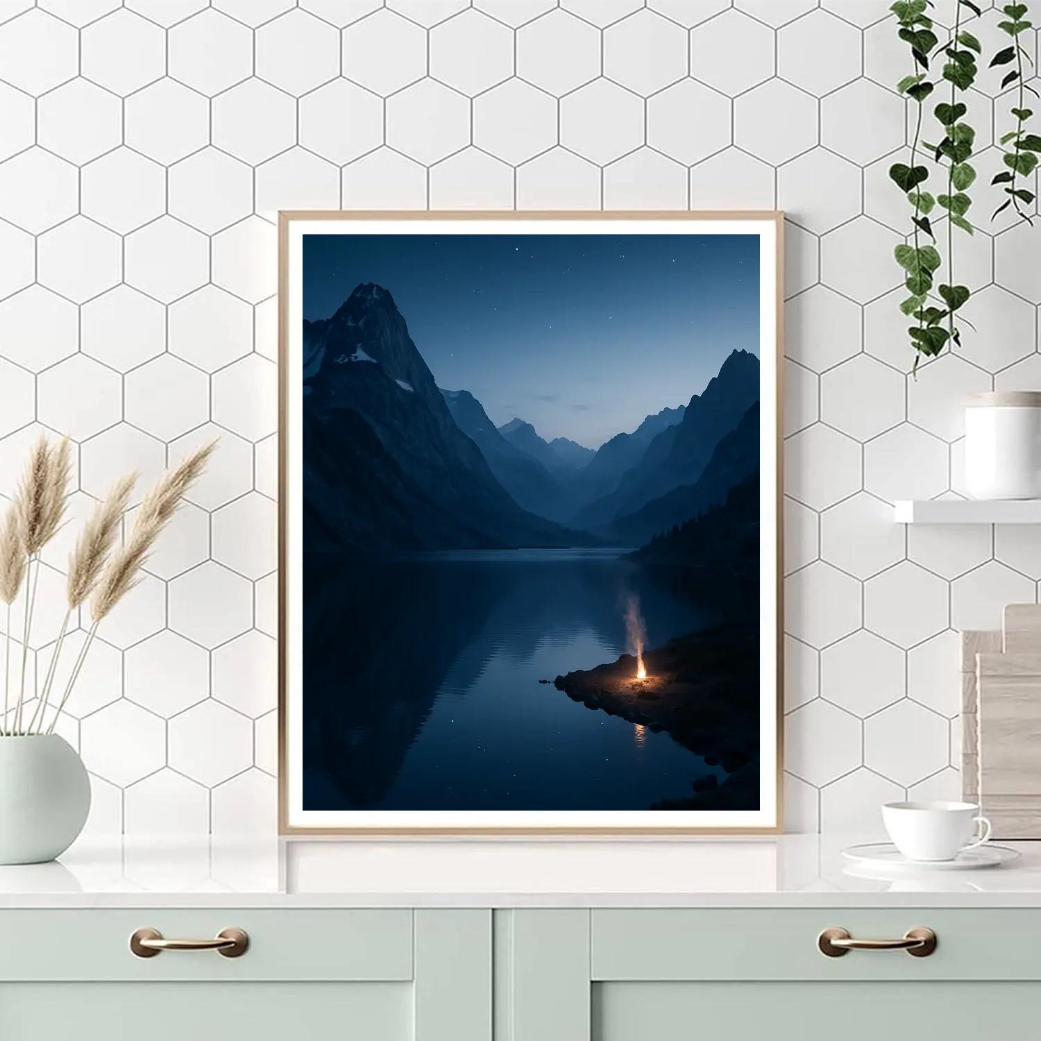 Mountain Echoes At Blue Hour Paint by numbers art