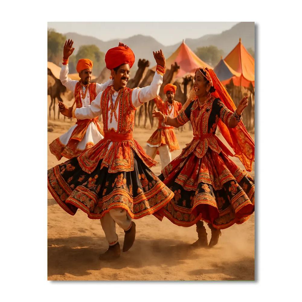 Pushkar Camel Festival Dance Performance Numbered painting kits