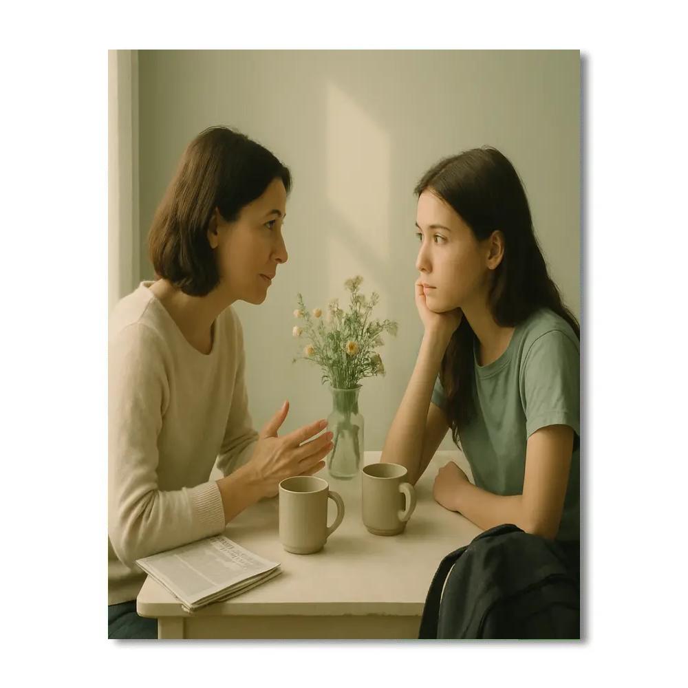 Quiet Kitchen Morning Tea Conversation Number painting