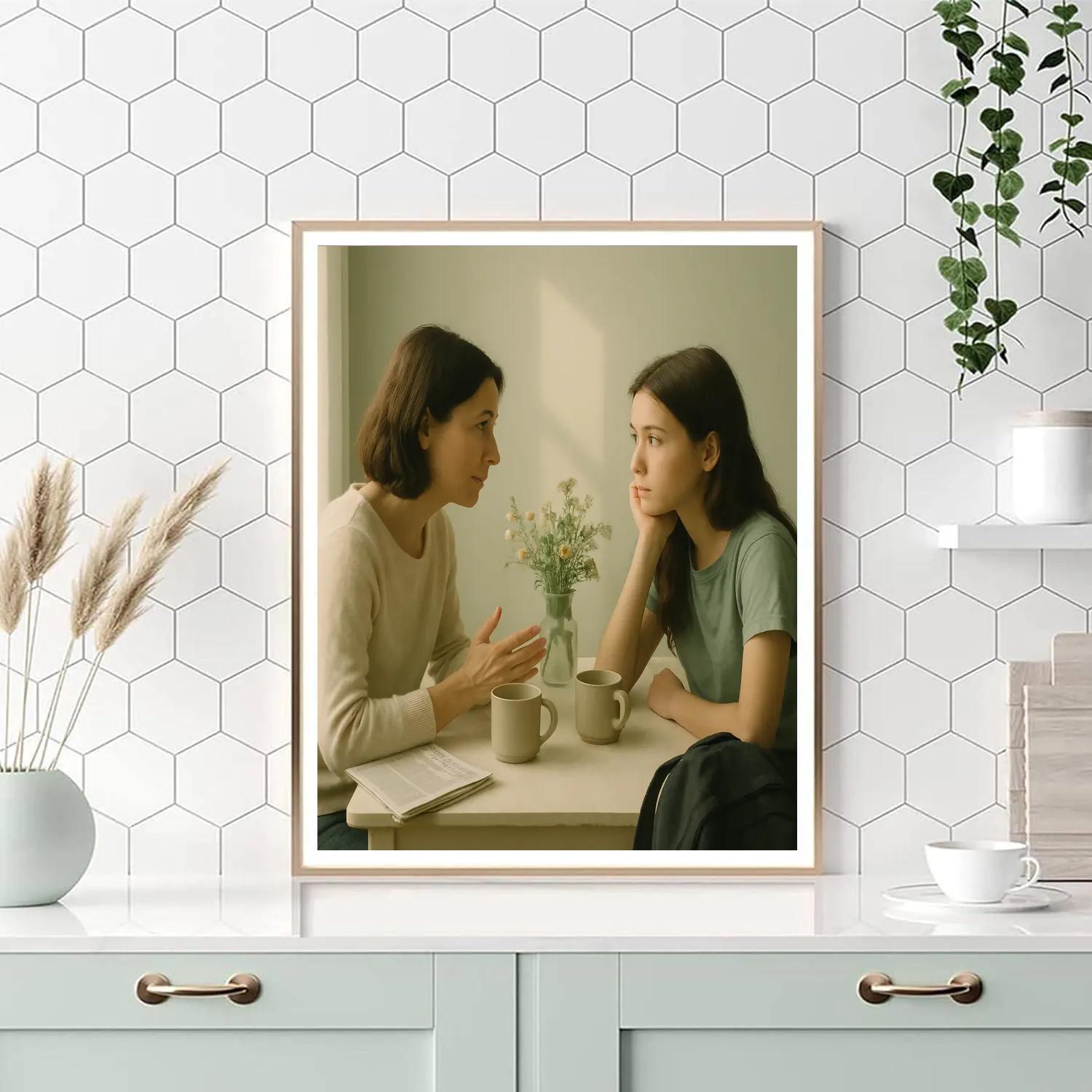 Quiet Kitchen Morning Tea Conversation Number painting