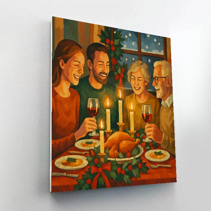 Candlelit Winter Feast painting number kit