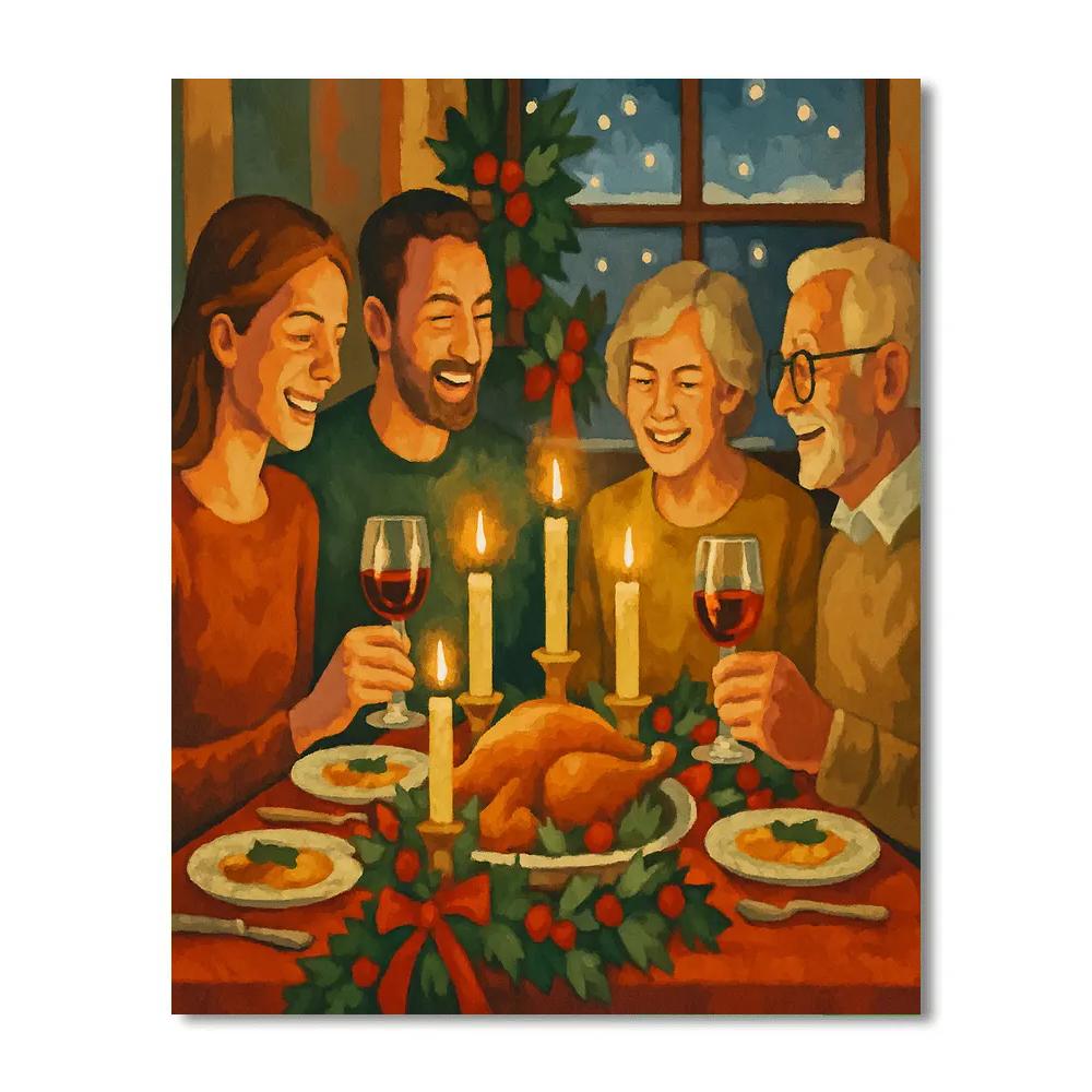 Candlelit Winter Feast painting number kit