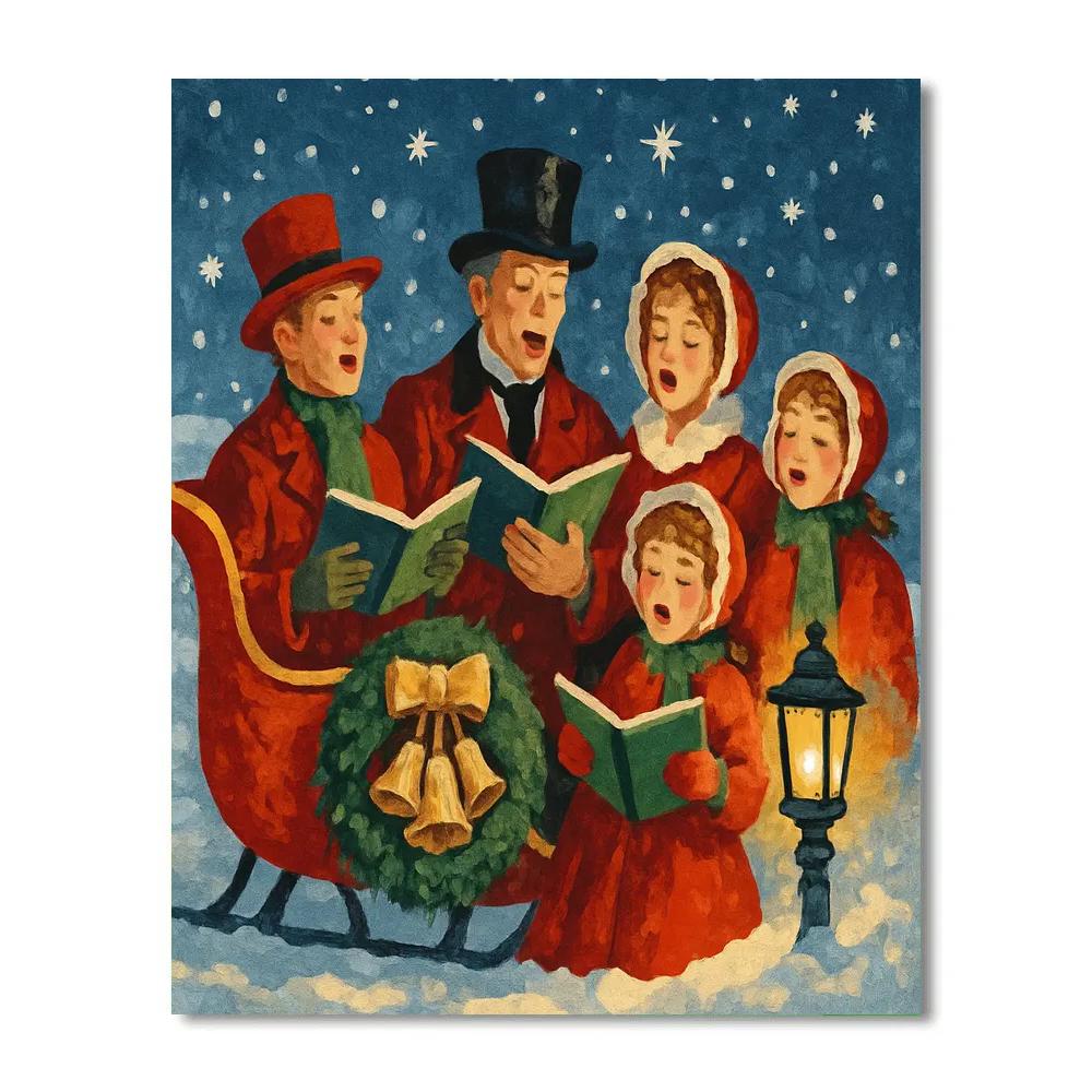 Starlit Sleigh Serenade DIY paint by numbers