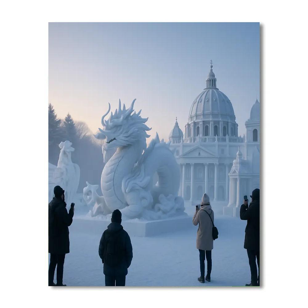 Sapporo Snow Festival Sculptures At Dawn Paint by numbers art