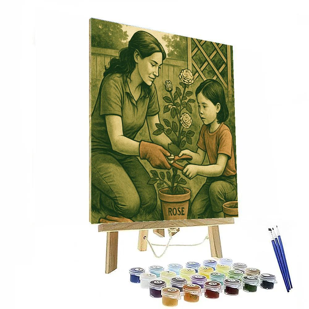 Father And Daughter Gardening Lesson Paint by numbers art