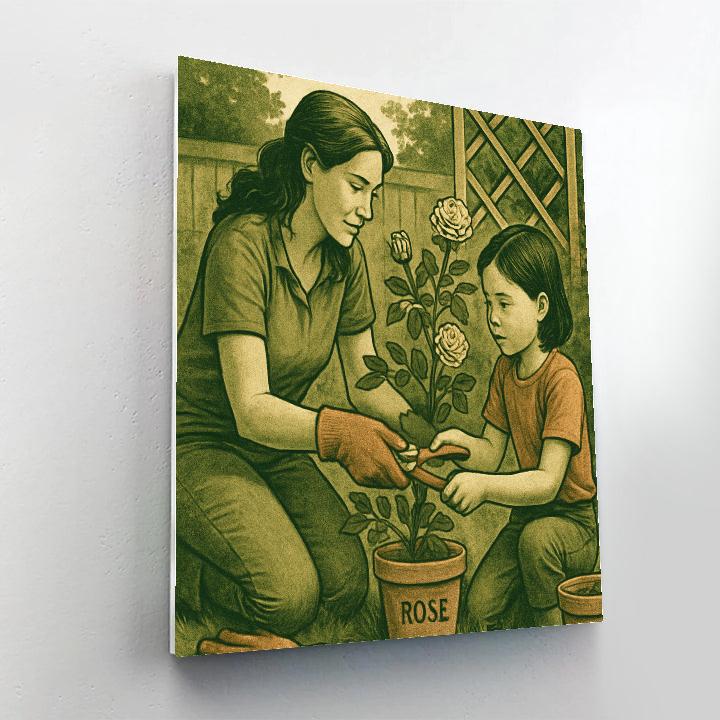 Father And Daughter Gardening Lesson Paint by numbers art
