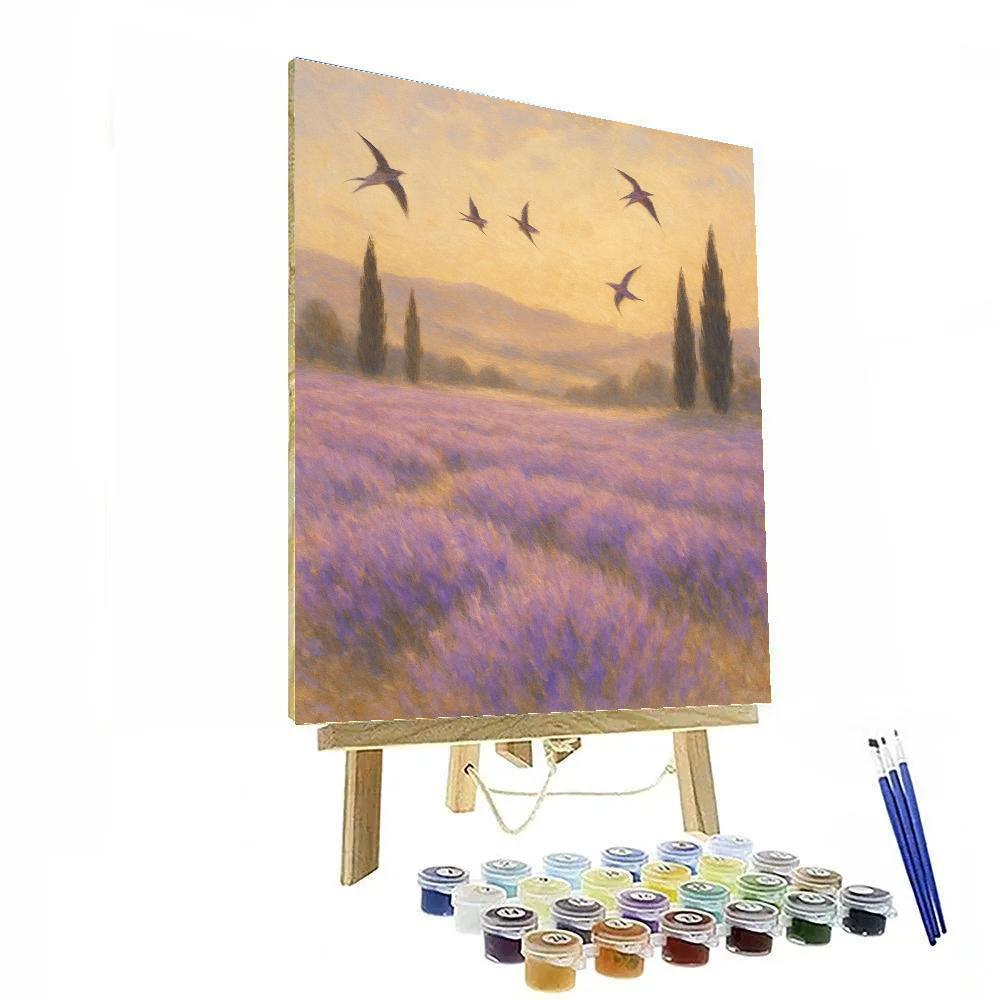 Tuscany Lavender Breeze Over Hills Painting by numbers kit