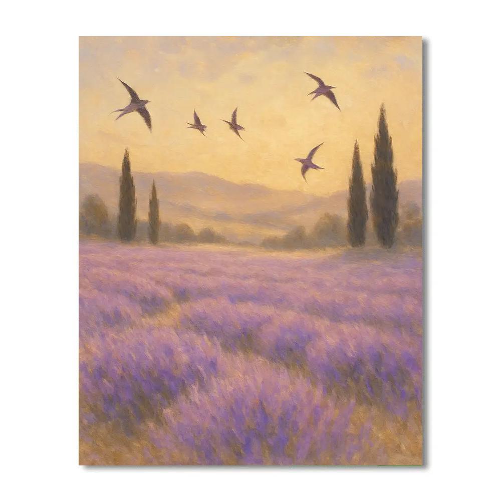 Tuscany Lavender Breeze Over Hills Painting by numbers kit