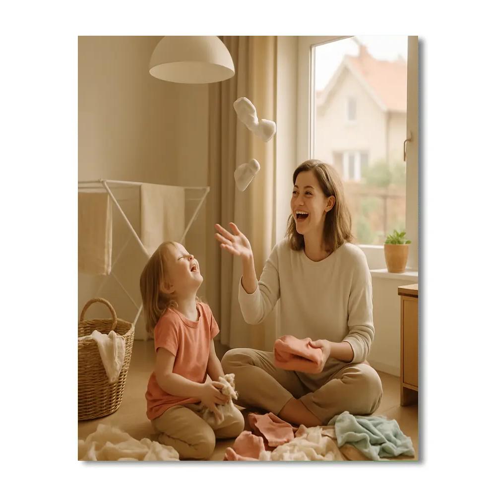 Laundry Folding Lessons With Laughter Number painting