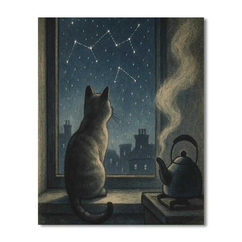 Cat Moonwindow Whisker Tales Paint by numbers art