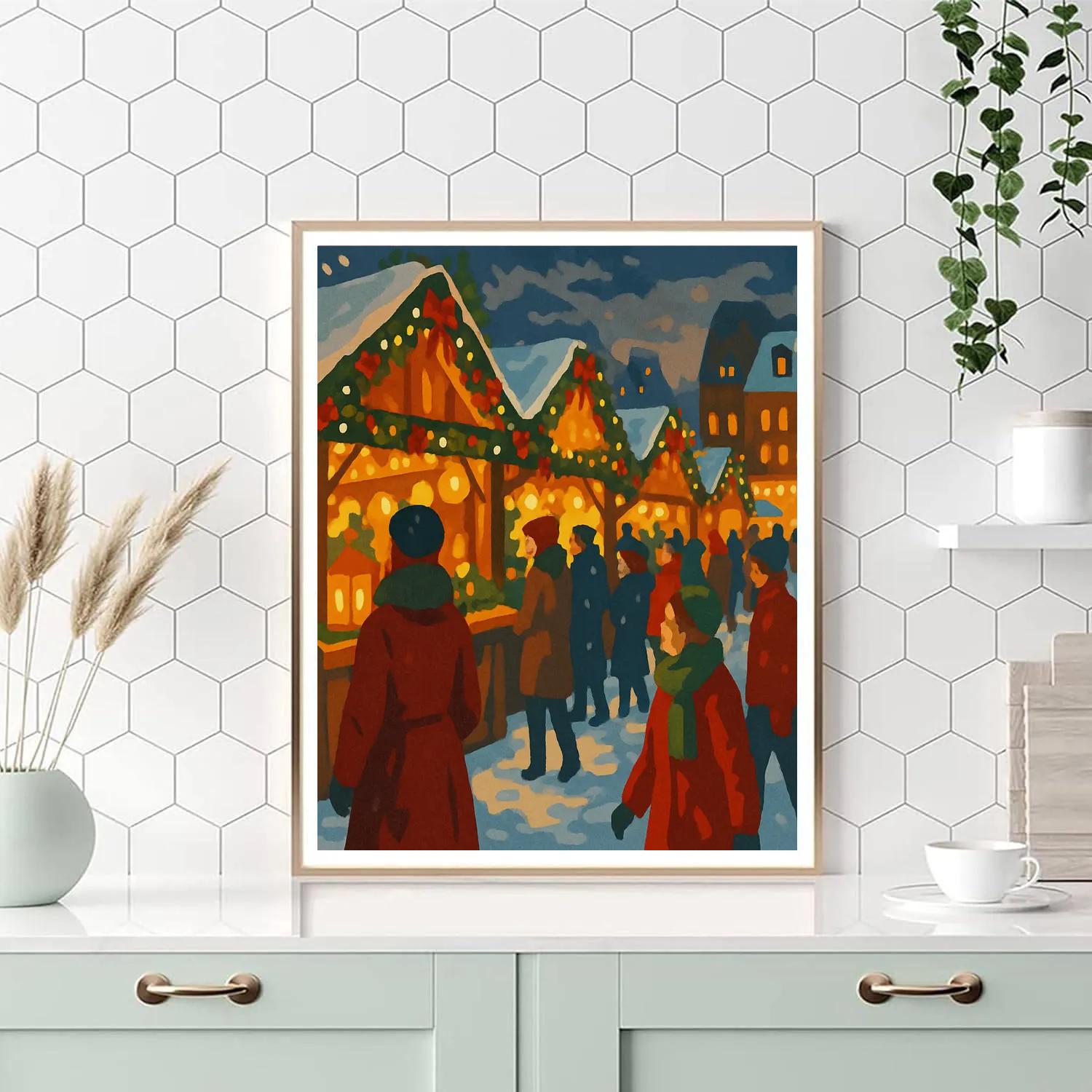 Festive Market Lantern Light DIY paint by numbers