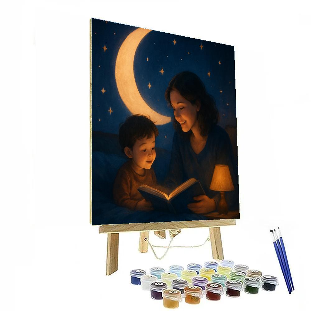 Moonlit Bedtime Story Circle Paint by numbers kits