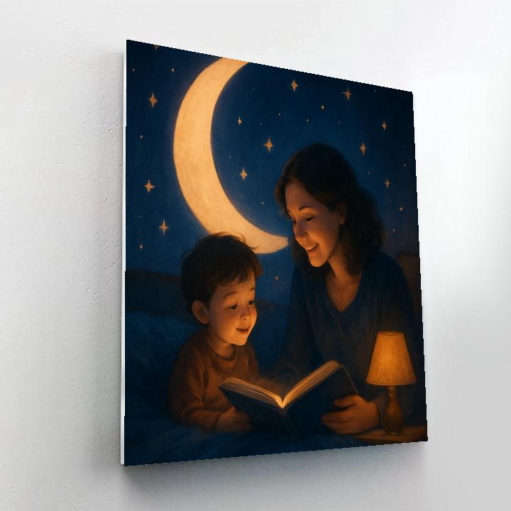 Moonlit Bedtime Story Circle Paint by numbers kits