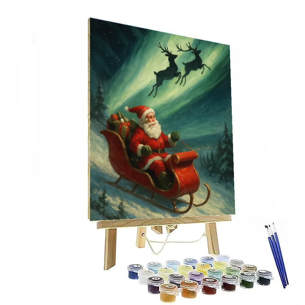Santa North Wind Courier paint by numbers