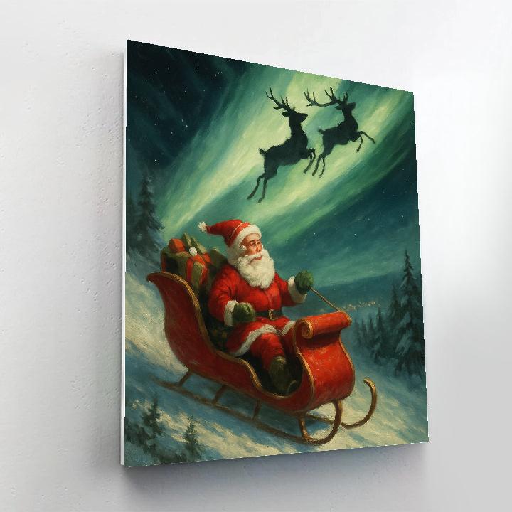 Santa North Wind Courier paint by numbers
