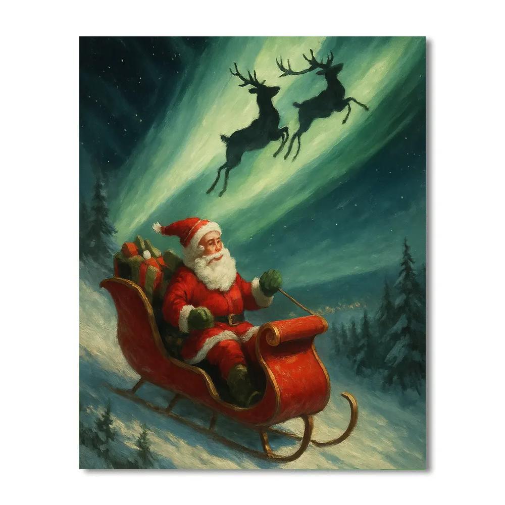 Santa North Wind Courier paint by numbers