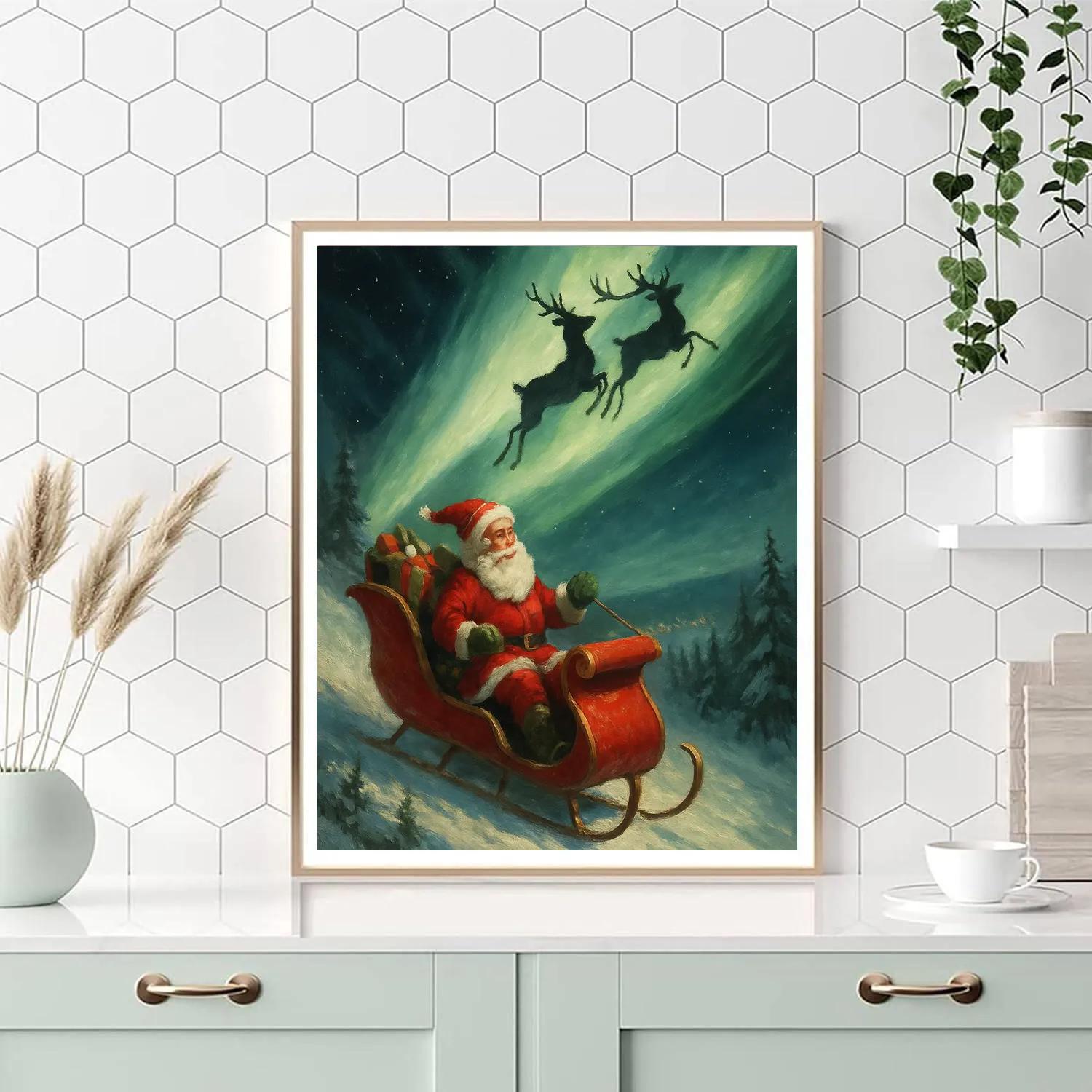 Santa North Wind Courier paint by numbers