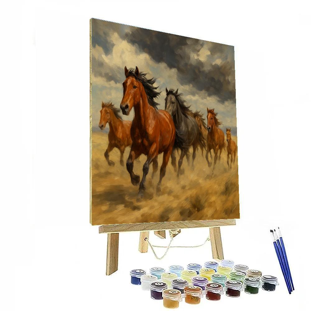 Horse Wildgrass Thunder Run Number painting