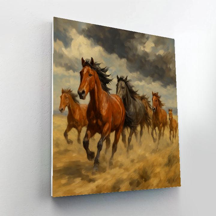 Horse Wildgrass Thunder Run Number painting