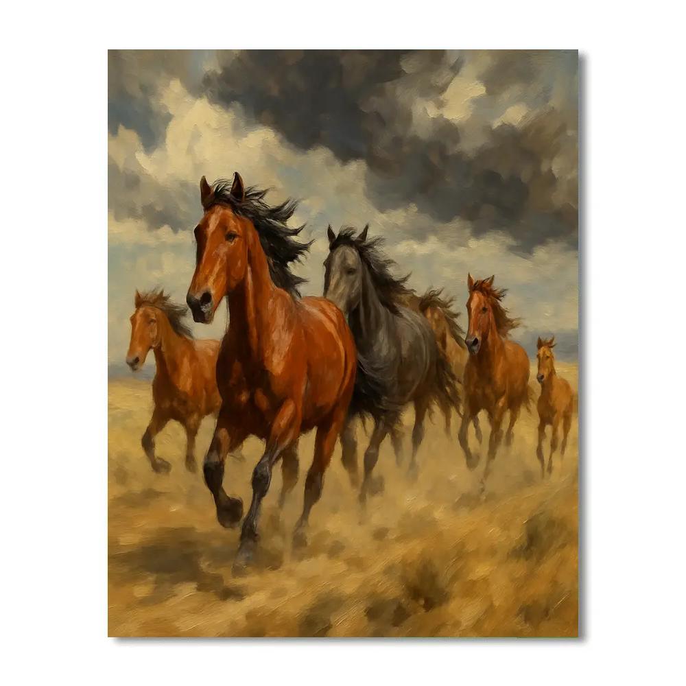 Horse Wildgrass Thunder Run Number painting