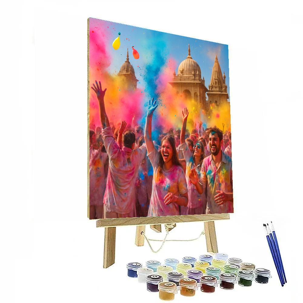 Holi Festival Celebration Paint by numbers art