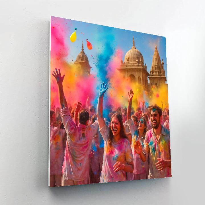 Holi Festival Celebration Paint by numbers art