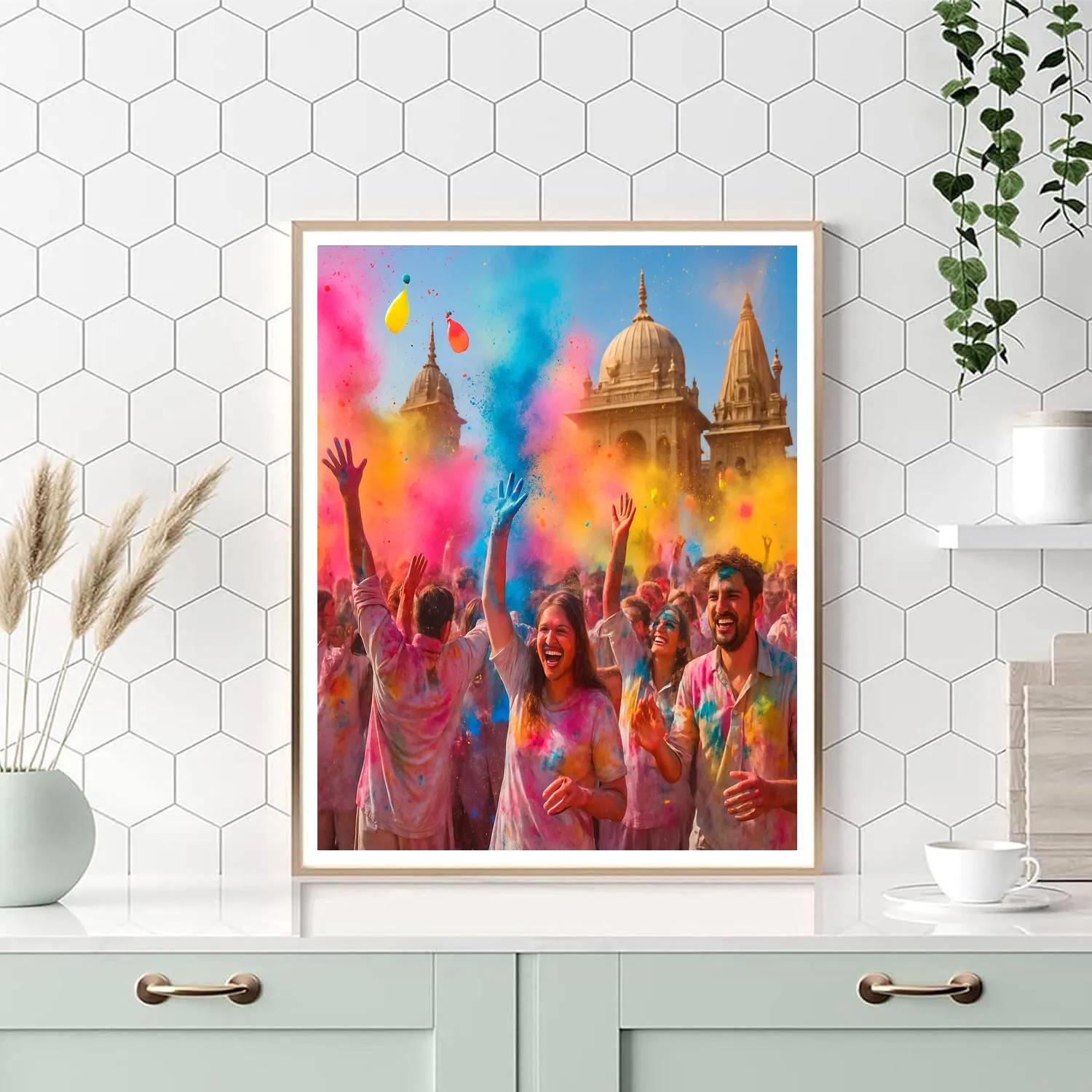 Holi Festival Celebration Paint by numbers art