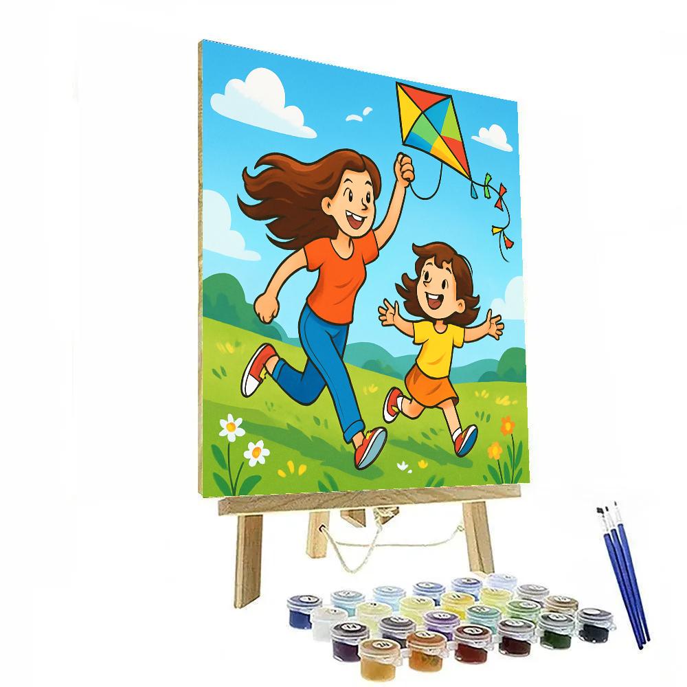 Springtime Kite Flying Delight Paint by numbers kits