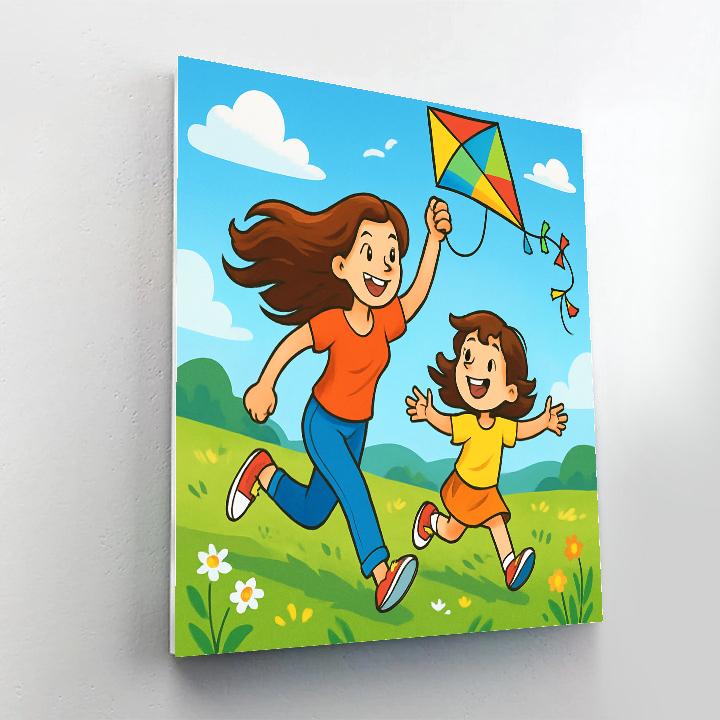 Springtime Kite Flying Delight Paint by numbers kits