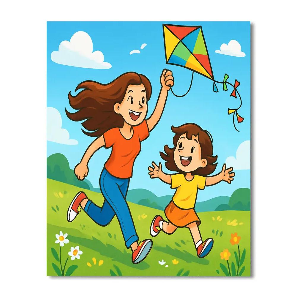 Springtime Kite Flying Delight Paint by numbers kits